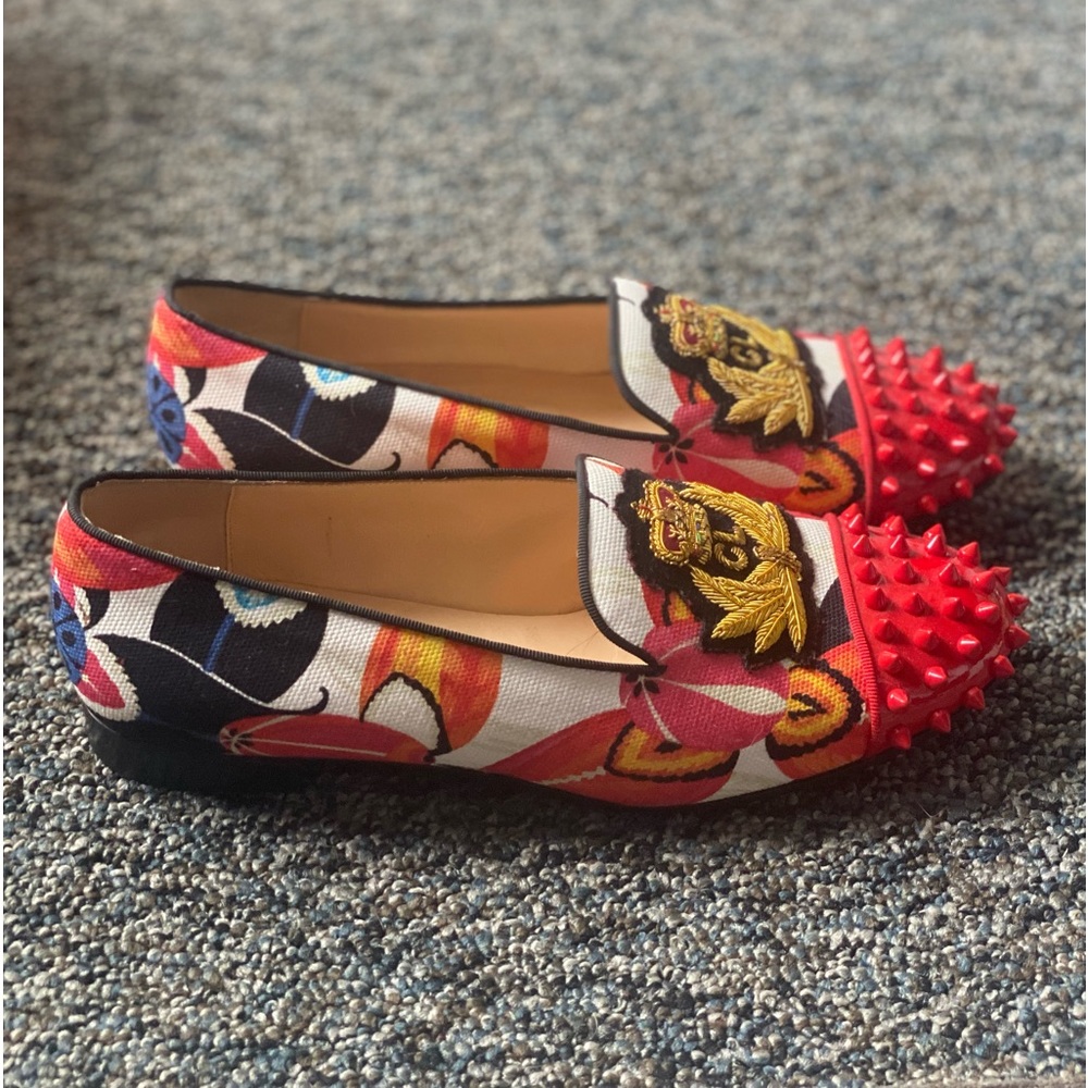 Christian Louboutin spiky logo patch ballet  flats 39/8